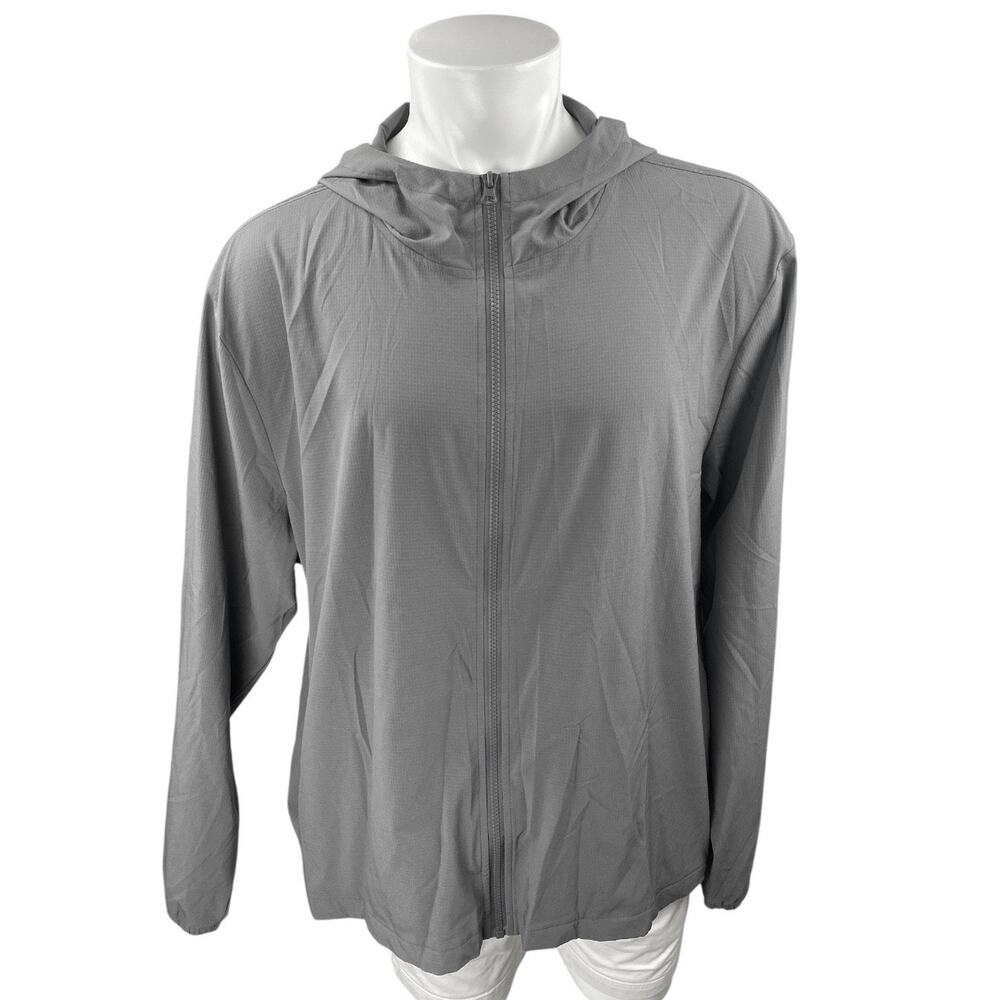 Z by Zella Mens Gray Long Sleeve Hoodie Hooded Full Zip Athletic Jacket Size XXL